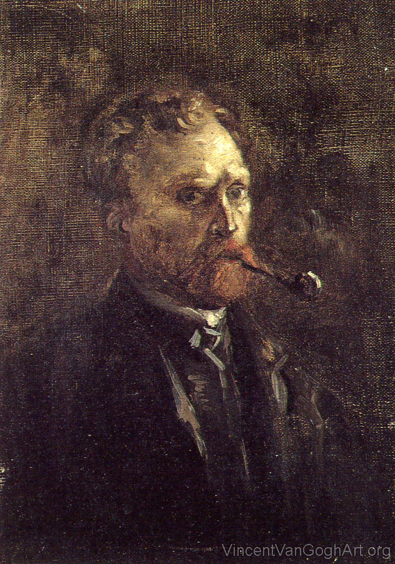 Self-portrait with pipe II